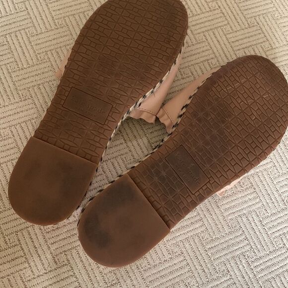 KATE Spade Slides Zahara Ruffle Trim Slides Flat Pink Shoes Espadrille Women 8 - Picture 7 of 10